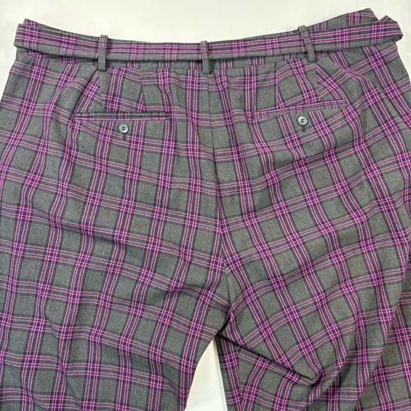 Lane Bryant Purple Gray Bold Plaid Wide Leg Pants - Picture 8 of 9